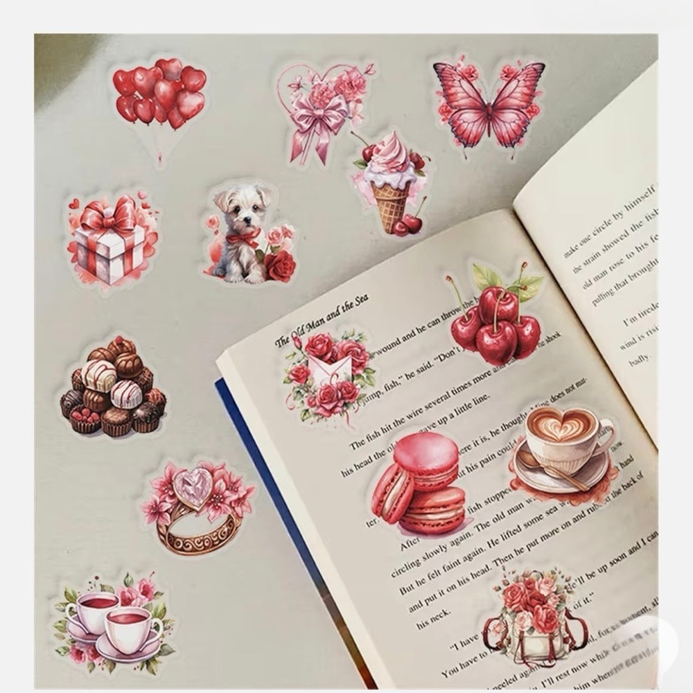 50 Colorful Valentine's Day Stickers - Picture 2 of 3